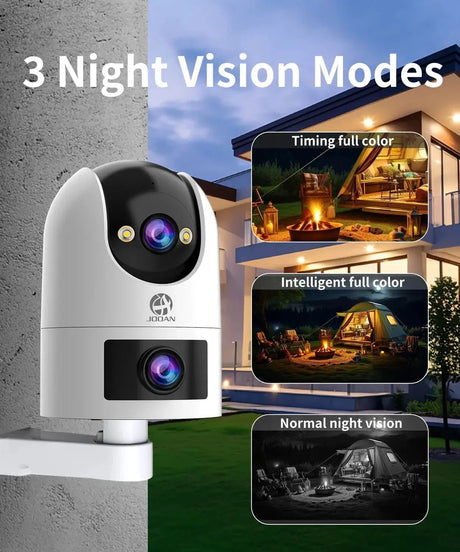 JOOAN 4K Outdoor 5G Wifi Surveillance Camera Dual Lens Auto Tracking PTZ CCTV - stepyours.com