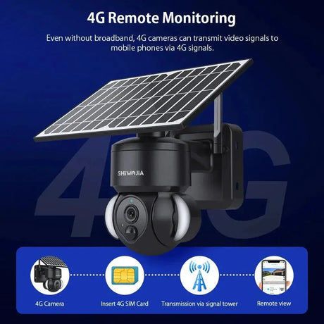 Shiwojia WiFi Solar Powered Security Camera 4MP Outdoor