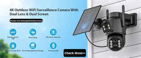 12MP 6K PTZ WiFi Outdoor Camera With 8X Zoom AI Human Detection Night Vision - stepyours.com