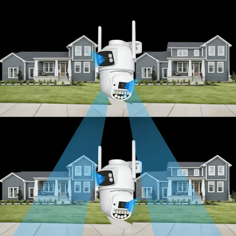 8MP 4K PTZ WiFi Camera - Dual Lens With Dual Screen AI Tracking Surveillance - stepyours.com