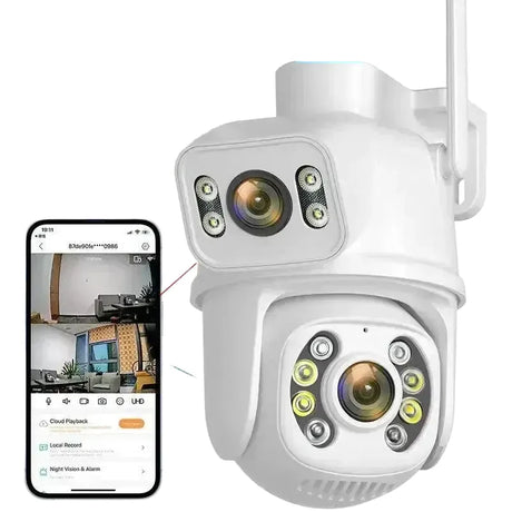 8MP 4K PTZ WiFi Outdoor Surveillance Camera AI Detection