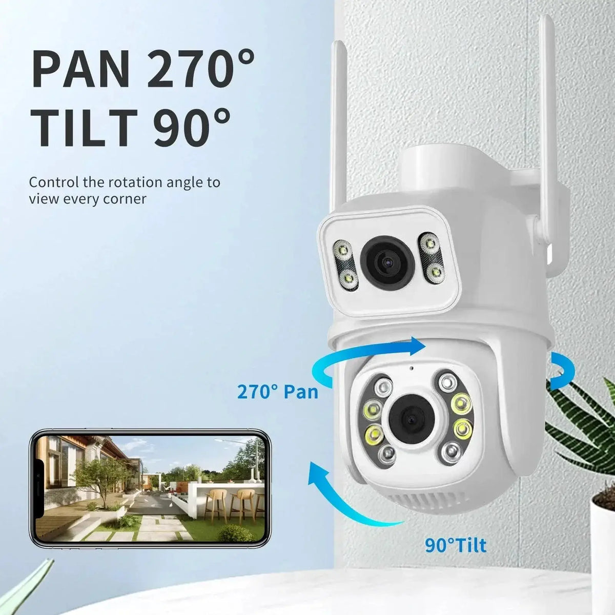 6MP Dual Lens PTZ WiFi Camera With AI Tracking Security