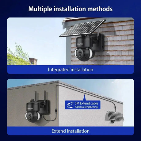 Shiwojia WiFi Solar Powered Security Camera 4MP Outdoor