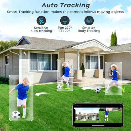 BESDER O-Kam Pro - Dual Screen 4K Outdoor PTZ WiFi Camera With Human Detection by stepyours.com