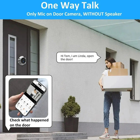 Yuezhe 3MP icam365 Peephole Doorbell Camera Wifi 4.3 Inch Digital Video Door Bell Security Smart Home Night PIR Wireless Bell by stepyours.com