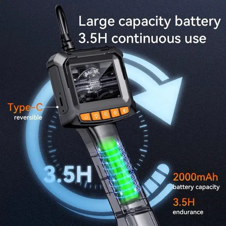 Industrial Endoscope Camera 2.4 Inch IPS LCD 1080P IP67 Waterproof Borescope - stepyours.com