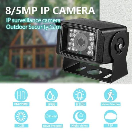4K 8MP POE Outdoor Security Camera With Night Vision IP66 Weatherproof Bullet - stepyours.com
