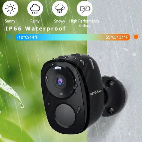 HEIYOUCAM WiFi Outdoor Security Camera 2K Battery AI Color Night Vision Hooks - stepyours.com