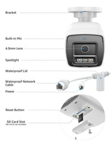 8MP Weatherproof Surveillance Camera With Microphone