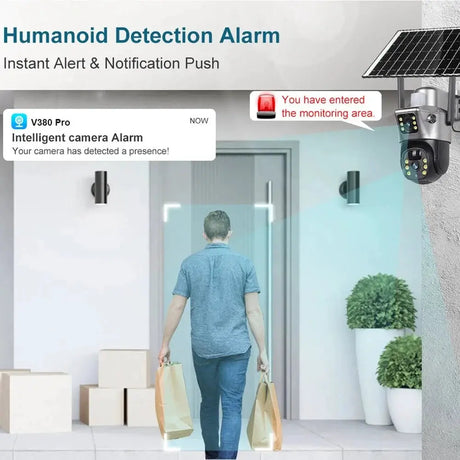 V380 Pro Solar Security Camera - Dual Lenses 8MP 4K PIR Night Vision Outdoor - stepyours.com