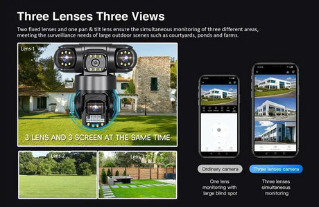 V380 Pro WiFi IP Camera Outdoor 12MP 6K Triple Lens Night Vision - Weatherproof by stepyours.com