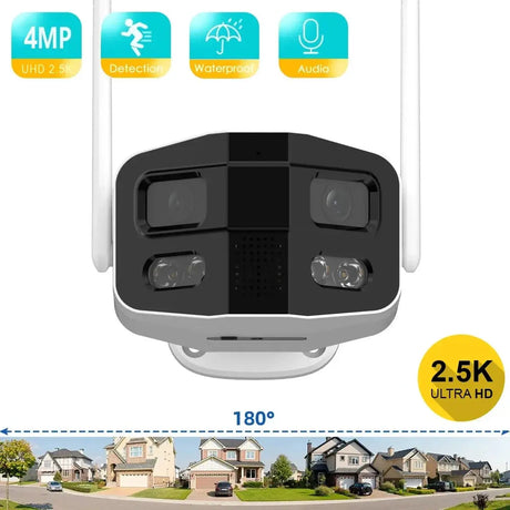 Hooked On Security Tuya Smart 4MP 2.5K Dual Lens Outdoor Camera Night Vision - stepyours.com