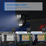 12MP 6K PTZ WiFi Camera with 8X Digital Zoom Outdoor Night Vision CCTV ICSEE - stepyours.com