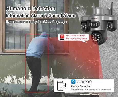 LS Vision 20MP Solar WiFi Surveillance Camera V380 Pro 10X Optical Zoom Outdoor - stepyours.com