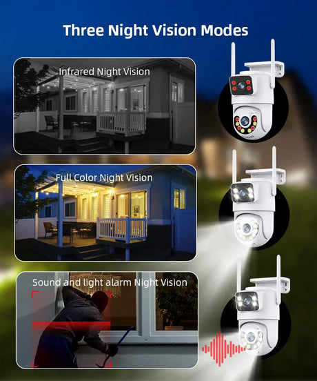 Outdoor Wireless Security IP Camera 4K 8MP Dual Lens - AI Auto Tracking - stepyours.com