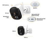 TPTEK 3MP WiFi Outdoor Bullet Camera - AI Human Detection, IP66 Weatherproof - stepyours.com