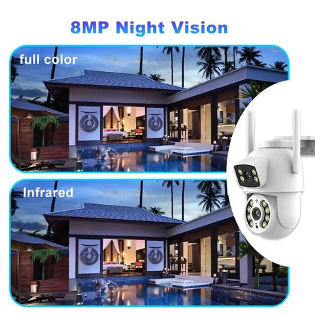 8MP 4K Dual Lens PTZ WiFi Pro Camera With AI Human Detection Auto Tracking - stepyours.com