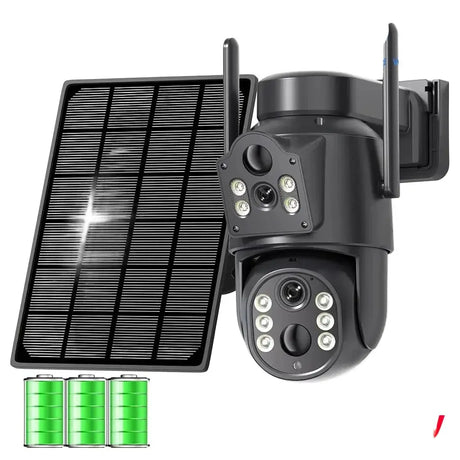 8MP 4K Solar WiFi Outdoor Camera Built In Battery Dual Lens 2K Surveillance - stepyours.com