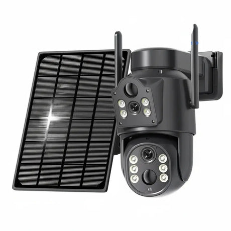 Solar WiFi Security Camera Outdoor Dual Lens 8MP 4K HD with Built - in Battery - stepyours.com