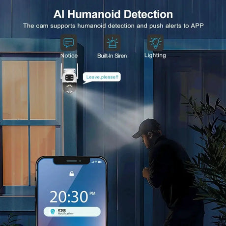 ASECAM 12MP 6K WiFi Outdoor Camera - AI Tracking, 8X Zoom, Dual Screen - stepyours.com