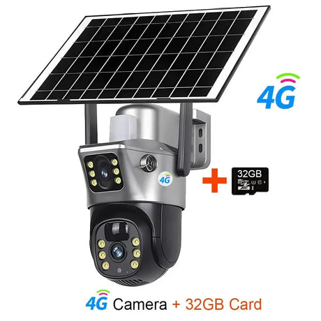V380 Pro Solar Security Camera - Dual Lenses 8MP 4K PIR Night Vision Outdoor - stepyours.com