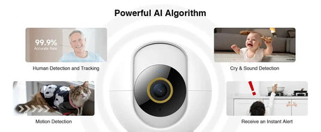 IMILAB C22 Indoor Baby Monitor AI Detection 360 PTZ Night Vision Xiaomi Home App - stepyours.com