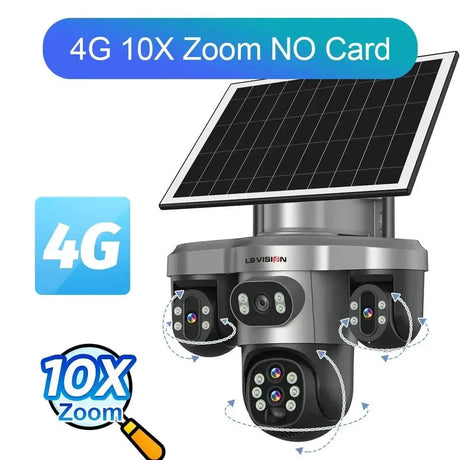 LS Vision 20MP Solar WiFi Surveillance Camera V380 Pro 10X Optical Zoom Outdoor - stepyours.com