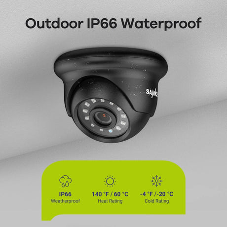 SANNCE 2Pcs AHD 1080P CCTV Security Cameras Set Black