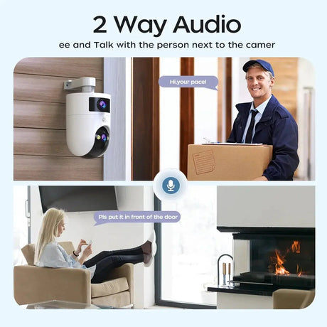 JOOAN 4K Outdoor 5G Wifi Surveillance Camera Dual Lens Auto Tracking PTZ CCTV - stepyours.com