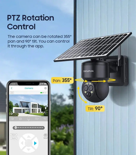Shiwojia 4G Sim Solar Camera With WiFi 6W Dual Lens 12X Zoom
