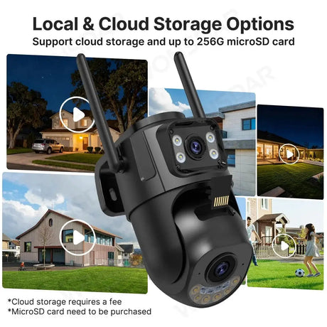 External WiFi PTZ Camera Dual Lens - Outdoor 2.4Ghz And 5Ghz WiFi Auto Tracking - stepyours.com