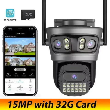 Okam Pro 15MP WiFi Outdoor Camera Auto Tracking 5X Digital Zoom PTZ Surveillance - stepyours.com
