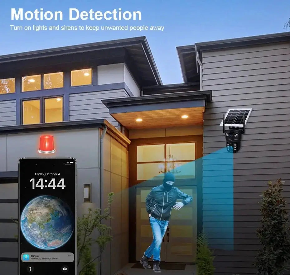 KERUI Outdoor Waterproof Solar Camera 6MP Dual Lens With 4G SIM And WiFi - stepyours.com