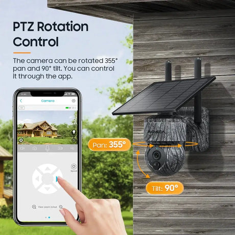 INQMEGA Solar PTZ Camera 5MP 4MP Wireless 4G SIM Outdoor Use