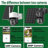 8MP 4K Solar WiFi Outdoor Camera Built In Battery Dual Lens 2K Surveillance - stepyours.com