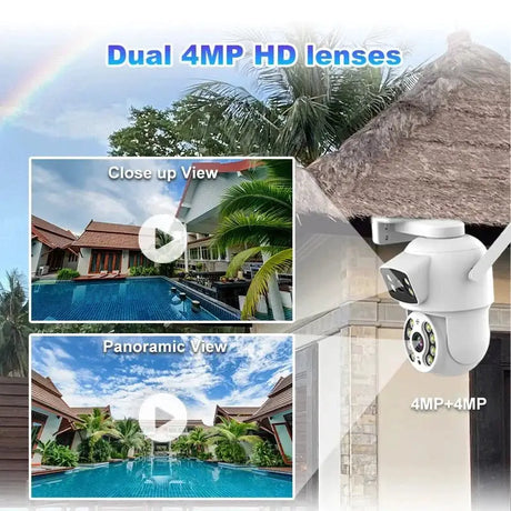 8MP 4K Dual Lens PTZ WiFi Pro Camera With AI Human Detection Auto Tracking - stepyours.com