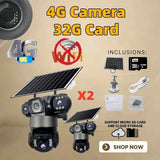 2 Pack Outdoor Security Camera System - 15MP Triple Lens 4G Solar Auto Tracking - stepyours.com