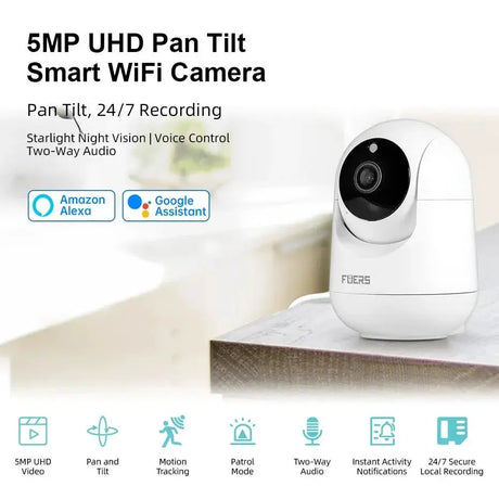 5MP HD WiFi Security Camera With Motion Detection For Baby And Pet Monitor Alexa - stepyours.com