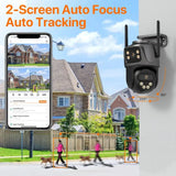 WONSDAR Dual Lens PTZ WiFi Camera Outdoor AI Security iCSee.add Hooks - stepyours.com