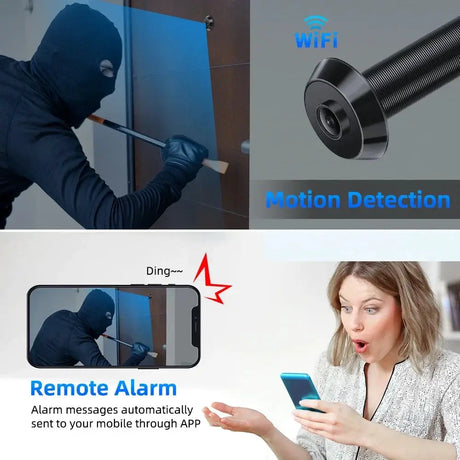 Awapow Tuya Door Peephole Viewer Smart Wifi Video Doorbell 2.4G/5G Mini Camera 170° Angle Night Vision 1080P Motion Detection by stepyours.com