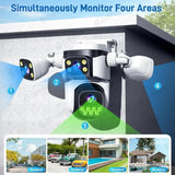 Outdoor WiFi PTZ CCTV Camera With 5X Zoom Four Lens Night Vision - stepyours.com