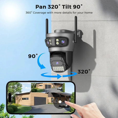 Okam Pro 15MP WiFi Outdoor Camera Auto Tracking 5X Digital Zoom PTZ Surveillance - stepyours.com
