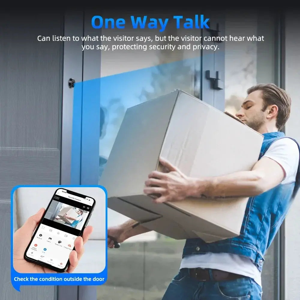 Awapow Tuya Door Peephole Viewer Smart Wifi Video Doorbell 2.4G/5G Mini Camera 170° Angle Night Vision 1080P Motion Detection by stepyours.com