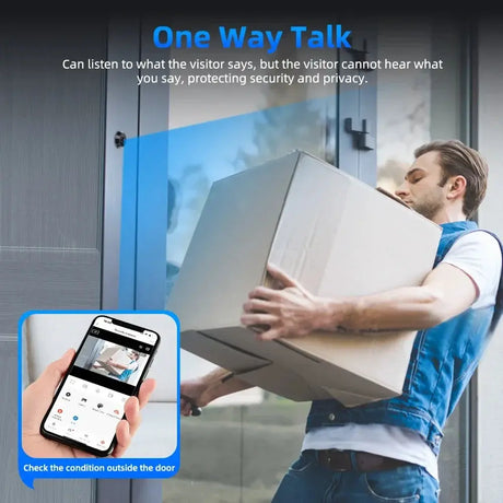 Awapow Tuya Door Peephole Viewer Smart Wifi Video Doorbell 2.4G/5G Mini Camera 170° Angle Night Vision 1080P Motion Detection by stepyours.com