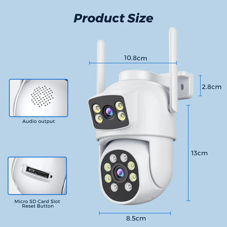 BESDER 10MP Dual - Lens Outdoor WiFi IP Camera - Auto - Tracking and Night Vision - stepyours.com