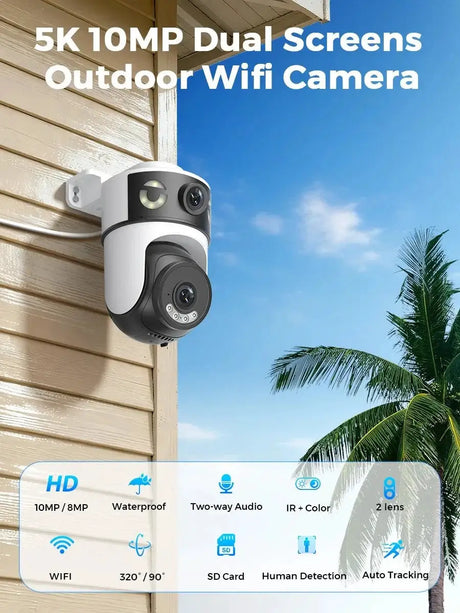 O - KAM 10MP Dual Lens PTZ WiFi Camera - AI Humanoid Detection and Auto Tracking - stepyours.com
