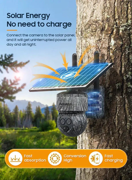 INQMEGA 8MP 4G SIM Card WiFi Solar Camera Outdoor Security