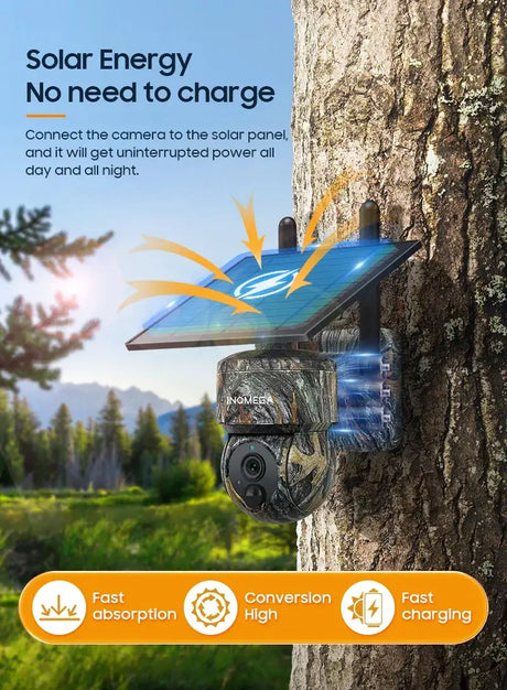 INQMEGA Solar 4G Outdoor Security Camera With Solar Panel