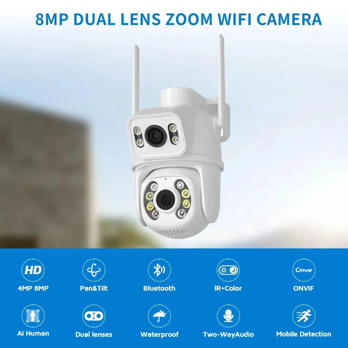 6MP Dual Lens PTZ WiFi Camera With AI Tracking Security