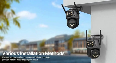 WONSDAR Dual Lens PTZ WiFi Camera Outdoor AI Security iCSee.add Hooks - stepyours.com